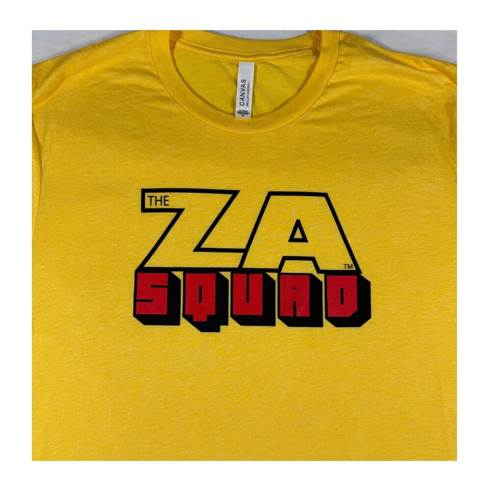 Bella Canvas The ZA Squad Yellow Graphic Tee Men XL Pizza Casual Shirt - Picture 4 of 9